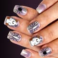 Web Flower Halloween Press On Manikyrset Lavendel Gradient