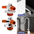 Miniatyrbillede 2 af 11: Opgraderet ABS Triple Connector Langtidsholdbar Alsidig Connector Nem at installere Fleksibel forbindelse til kloakrør null - B