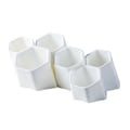 Miniatyrbild 10 av 11: Sned pennhållare 6 fack Blyertskopp Målarpensel Organizer för sovrum White - Hexagon