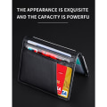 Miniatyrbilde 7 av 11: RFIDBlocking Bank Kredittkortholder Bifold Pocket Lommebok Multi-Slot Lommebok Black