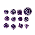 Miniatyrbild 1 av 11: 12 st/set flersidig polyhedral tärning D4 D6 D8 D10 D12 D20 D24 D30 D60 Dungeons Purple