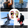 Miniatyrbild 7 av 11: Vattentäta snowboardhandskar för män och kvinnor, vinter, kontrasterande färger, termiskt varmt foder, justerbara skidvantar för utomhusbruk 2 M