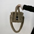 Miniatyrbild 4 av 11: Damväskor Höst Vinter Axelväska Plysch Messenger Bag Top Handväska Handväska Camel