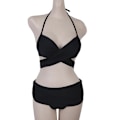 Pikkukuva 4 / 11: Naiset Seksi 2kpl Rypytetty Bikinisetti Halter Criss Cross Wrap Kaarituinen Uimapuku Red M