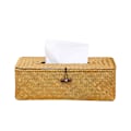 Miniatyrbillede 1 af 11: Flettet Rattan Rektangulær Vævsæske Dækning Papirhåndklæde Serviet Opbevaringsholder til Yellow