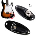 Black Boat Input Output Jack Plate Sockel med skruvar för Fender Strat-gitarr