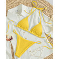 Miniatyrbild 5 av 11: Kvinnors baddräkt set string bikini topp och justerbar botten Red M