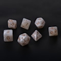 Pikkukuva 2 / 4: 7x musta-sivuinen noppa D4 D6 D8 D10 D12 D20 RPG Poly -pelisarja White