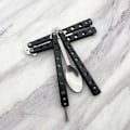 Miniatyrbillede 5 af 10: Ske Fork Butterfly Fork Spil Sikkerhedstræner Camping Bestik Color Spoon
