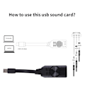 Miniatyrbillede 5 af 11: GS3 Virtuelt 7.1 Kanals Lydkort Adapter USB Audio 3.5mm Headset til Notebook