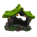 Moss Aquarium Resin Dekor Simuleringshus gömställe för Eremitkräfta Guppy