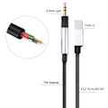 Pikkukuva 10 / 10: USB Type C 2,5 mm Vaihtokaapeli Jatkojohto Momentum/Momentum 2.0 Kuulokkeille Mikrofonilla