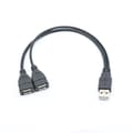 USB Splitter Y-kabel Dobbelt Dobbelt USB Extender Hub Data Sync opladeradapter