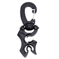 Pikkukuva 1 / 11: Kaksois-BCD-sukellushaletin pidike, jossa karabiinihaka snorklaukseen ja sukellukseen Black 10x6mm