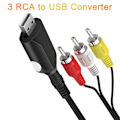 Pikkukuva 2 / 8: RCA-kaapeli USB2.0 - 3RCA Audio Video -kaapeli Uros-Uros-sovitinliitäntäjohto