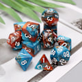 Miniatyrbild 3 av 11: 11 st D4 D6 D8 D10 D12 D20-sidiga tärningar för RPG DND D&D-set Blue-green