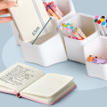 Miniatyrbillede 4 af 11: Skrå penholder 6 rum Blyantkop Paint Pensel Organizer til soveværelse White - Hexagon