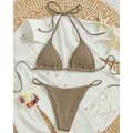 Miniatyrbild 8 av 11: Kvinnors baddräkt set string bikini topp och justerbar botten Red M