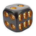 Pikkukuva 1 / 11: Mini Skull Dice Halloween Skeleton Dice Mini Skull Face Game Dice Props Black gold