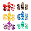 Miniatyrbillede 7 af 11: 7 stk. Flersidet Akryl Terninger Polyhedral Terninger Dobbelt Farve Spil Terninger Flash yellow