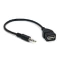Professionel 3,5 mm han-AUX-lydstik til USB 2.0 hun-konverterkabelledning 20 cm/8 tommer Længde Kvalitetsmateriale