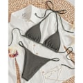 Miniatyrbild 7 av 11: Kvinnors baddräkt set string bikini topp och justerbar botten Red M