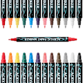 Miniatyrbillede 1 af 11: 12/24/26/30 farver dobbeltendet akryl tuschpen vandtæt akryl maling pen null - 12 color