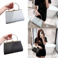 Miniatyrbillede 2 af 11: Kvinder plisseret aftentaske Glitter skuldertaske Fashion clutch pung til fest Silver