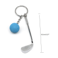 Miniatyrbillede 5 af 10: 6 stk golf nøglering med golfkølle og golfbold, tilbehør til nøgleringdekorationer