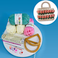 Miniatyrbillede 3 af 11: DIY håndlavet taske Retro stil håndtaske syning med syværktøj PU læder bund Hæklet håndtag Tasker Fremstilling af håndværkstilbehør Style 1