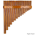 Miniatyrbilde 4 av 11: Håndlaget panfløyte 15 naturlige bambusrør Tradisjonelt instrument Tøfler Right hand