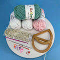 Miniatyrbillede 8 af 11: DIY håndlavet taske Retro stil håndtaske syning med syværktøj PU læder bund Hæklet håndtag Tasker Fremstilling af håndværkstilbehør Style 1