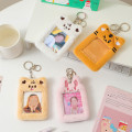 Miniatyrbilde 7 av 11: Søt plysj fotokortholder nøkkelring Kpop Idol Clear Photo Sleeve nøkkelringer Busskort til etui Vinter Varmt ID-kortdeksel Brown