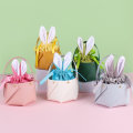 Pikkukuva 4 / 11: Pääsiäiskori Rabbit Ear Kangaskassi Egg Hunt Kid Lelu Käsilaukku Juhlakoristelu A