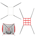 Miniatyrbilde 5 av 11: Hitting Batting Catching Pitching, Baseball Treningsnett Softball Treningsnett Red 1 grid target net
