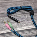 Miniatyrbillede 6 af 7: Nylonflettet UNP PC-kabel til Sennheise Game One GSP350 GSP600 Headsets