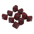 Pikkukuva 1 / 10: 10 kpl 10-sivuista noppaa D10 monitahoista noppaa peleihin RPG MTG noppasetti Red