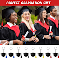 Miniatyrbillede 5 af 8: 24 stk. Akryl Kvaster Gradueringshue Charm Nøglering til Graduering DIY Gaver