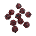 Pikkukuva 1 / 10: 10 kpl 20-sivuista noppaa D20 roolipelijuhliin akryyliset pelinopat pelikerho Red