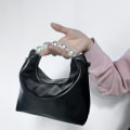 Pikkukuva 8 / 11: Pieni iltalaukku kukkaro Pearl Handle PU-nahkainen käsilaukku irrotettavalla ketjulla Silver