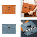 Miniatyrbillede 2 af 11: Håndholdt File Folder Opbevaringstaske Læder File Folder Laptop Sleeve Dokumenttaske null - 5