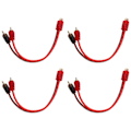 Miniatyrbilde 2 av 8: 4 stk Bil RCA 1 Hunn 2 Hann Adapter Y Splitter Høyttaler Lydkabel 20cm Lang for Enhet med 3.5mm Jack