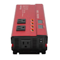 Miniatyrbilde 6 av 8: Bilstrømvekselretter 700W, DC 12V/24V til AC 110V-omformer, Modifisert sinusbølge, Dobbel LED-skjerm, 3 US-uttak, 4 USB-porter