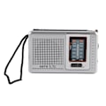 Miniatyrbild 1 av 8: Bärbar fickradio AM/FM Klassisk elegant design Silvergrå Batteridriven radio för hem vandring cykling resor