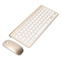 Miniatyrbillede 8 af 8: Trådløst 2.4G tastatur-mus sæt - 78 taster, tynde ætsede tastehætter, ergonomisk design, mute-knap, USB-tilslutning - guld