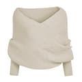 Vintermode Unisex Stickad Koftashawl med Ärmar - Beige