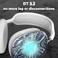Miniatyrbild 6 av 6: P9 Pro Max Brusreducerande Hörlurar – Bluetooth 5.3 Trådlös Mikrofon för iPhone & iPad white