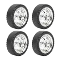 Miniatyrbillede 2 af 8: RC bildæksæt til AE86 - 4 stk plastnav gummidæk, 3,3 cm diameter, 1,2 cm bredde, sølv