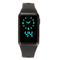 Miniatyrbillede 1 af 8: Smart Watch Legering Silikone Glas 210mah 30m Vandtæt LED Fitnessur til Familievenlige Kolleger Sort Rem Sort Skal