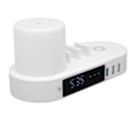 Miniatyrbilde 5 av 8: Trådløs Ladestasjon Klokka Multifunksjonell Berøringskontroll Fargerikt Nattelys 6USB Grensesnitt Rask Lading Stasjon 100V‑240V EU-Plugg
